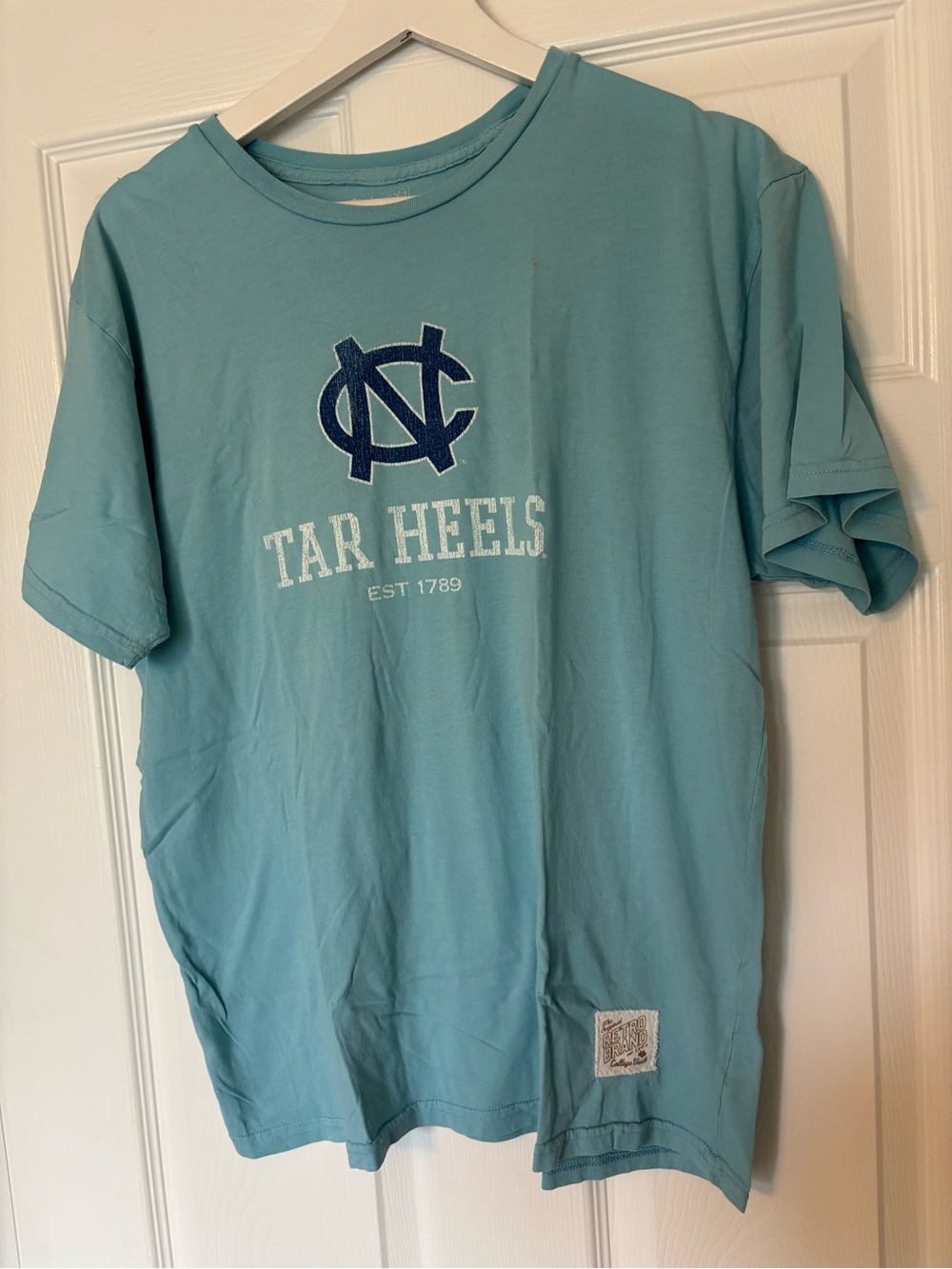 Retro Brand North Carolina Tar Heels Blue T-Shirt Shirt Size L
